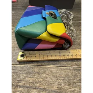 Kurt Geiger London Mini Kensington Bag Stripped Rainbow Eagle Chain Leather thumbnail 12