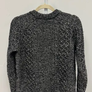 Theory Women's Cotton Wool Blend Cable‎ Knit Crewneck Chunky Sweater Charcoal Sm thumbnail 6