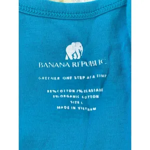 Banana Republic Teal Blue Gathered Neck Cami Tank Top‎ Women's Size L thumbnail 9