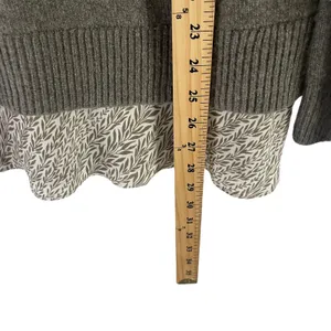 Loft Women's Size Medium Green Gray‎ V Neck Soft Babydoll Sweater thumbnail 9