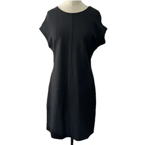 NWT Maeve by Anthropologie Black Cap-Sleeve Seamed Shift Mini Dress Size Medium thumbnail 16