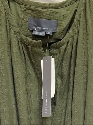 Anthropologie NWT Somerset Tiered Maxi Dress Pockets in Moss Green Size XS NEW thumbnail 12