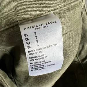American Eagle Muted Army Green Button Fly Fray Hem Shorts Cargo Utility Style thumbnail 8