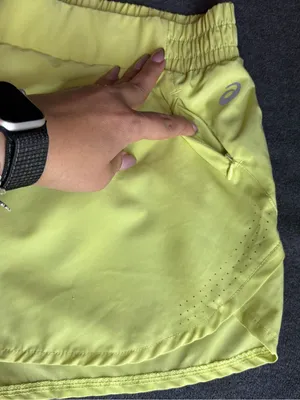 Asics Neon Yellow Women's Athletic Running Shorts Size M thumbnail 4