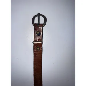 Tooled Leather Belt Red Stars Western Cowgirl Brown‎ Vtg Slim 37" Large thumbnail 4