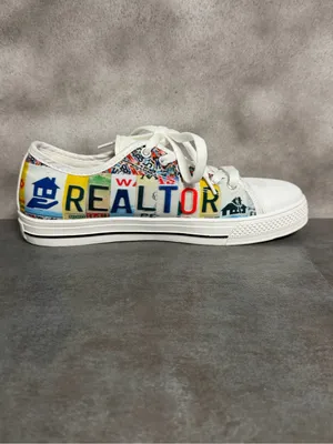 Realtor Canvas Sneakers Women's Size 8 White/Multicolor thumbnail 15
