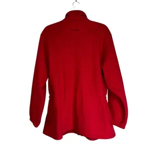Cabelas Red 1990's Vintage Fleece Jacket Womens XL Full‎ Zip Drawstring Waist thumbnail 8