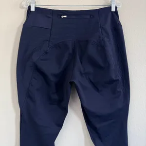 Athleta Peak Hybrid Fleece Tight Leggings Womens Large Navy Blue Outdoor Camping thumbnail 5