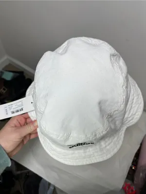 Adidas NWT White Bucket Hat Y2K Sporty Sun Protection Coaching Summer thumbnail 5