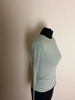Skims Mineral Long Sleeve Cotton Jersey Crewneck Crop Top thumbnail 4