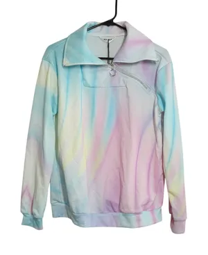 ACEGOLFS Women's Size Small Pastel Tie Dye Quarter Zip Sweatshirt Sun Protection thumbnail 1