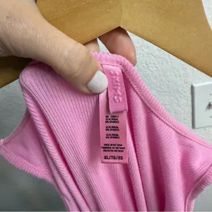 Skims Soft Lounge Ribbed Mini Dress Pink Size XL thumbnail 3