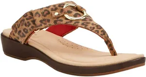 Ariat Poolside Sandals Leather Thong Wedge Cheetah Leopard Ring Padded Brown 9.5 thumbnail 1