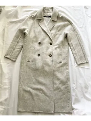 Sezane Jim wool grey long coat SZ38 US 6 OVERSIZE bust 42 thumbnail 2