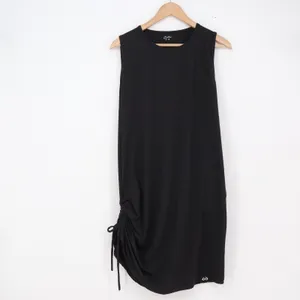 Exotica Dress Womens S/M Side-Cinch Ruched Sleeveless Black Knit Casual thumbnail 2