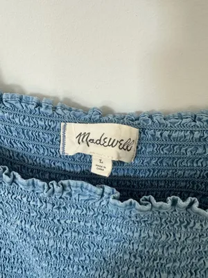 Madewell Smocked Chambray Tiered Midi Dress thumbnail 3
