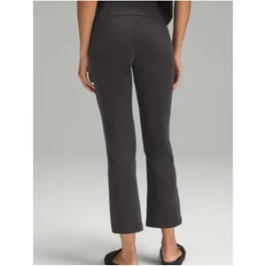 Lululemon Ribbed Softstreme Zip-Leg High-Rise Cropped Pants 25" Black Women’s 10 thumbnail 2