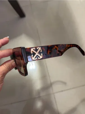 Off-White Tortoiseshell Square Sunglasses with Green Lenses thumbnail 4