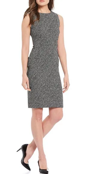 Calvin Klein NWT Black And White Knee Length Dress thumbnail 1
