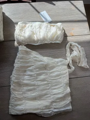NWT White ruched mini dress #outcast #club #vacation #festival thumbnail 4