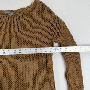 Vince Womens Brown Chunky Wool‎ Blend Open Knit Boat Neck Sweater V039673413 M thumbnail 3