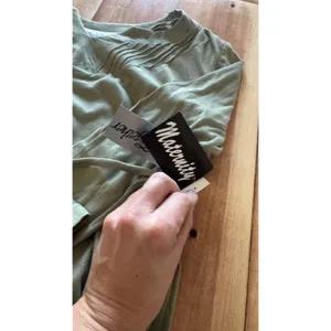 Were Together Maternity Top Sage Green‎ Cotton Long Sleeve V-Neck Small NWT thumbnail 2
