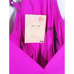 NWT Beaded Jewel 3D Eye Tiered Maxi Dress Size S Fuchsia Pink Party Statement thumbnail 7
