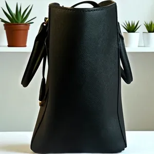 Michael Kors Black Saffiano‎ Leather East West Tote Bag Handbag Large thumbnail 3