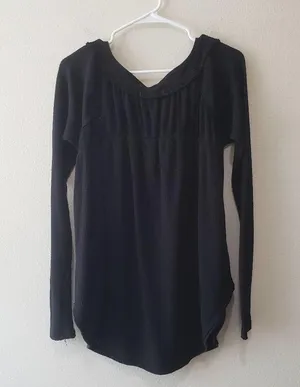 We The Free Must Have Henley 3-Button Placket Waffle Knit Long Sleeve Tee Small thumbnail 2