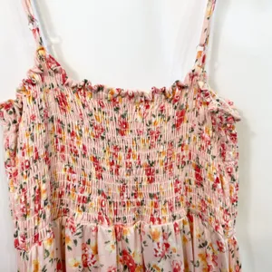 Culture Code Medium Maxi Dress‎ Pink Floral Smocked Cottagecore Feminine 1264 thumbnail 12