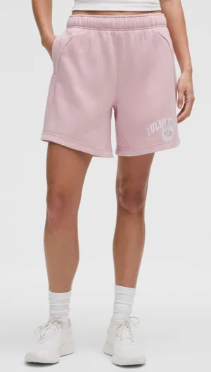 NWT Lululemon Scuba Oversized Mid Rise Short 7" Graphic Pink Haze XL SOLD OUT thumbnail 1