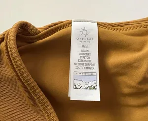 OFFLINE By Aerie Ribbed Plunge Sports Bra in Honey Size M New thumbnail 7