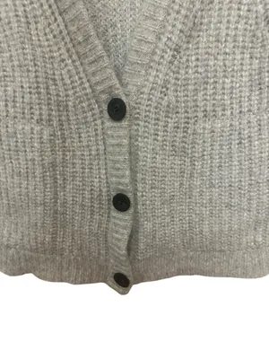 Lunya Chunky Wool Knit Button‑Front Vest Cardigan – Gray – XS/S thumbnail 5