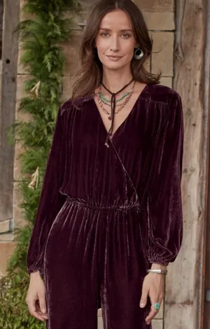 Sundance Purple Wide Leg Jumpsuit SZ M Boho Whimsigoth Artsy Tie Waist thumbnail 1