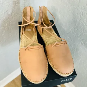 Eileen Fisher Lace-Up Leather Espadrille Sandal, Toffee Cream Pink Size 7.5, NWT thumbnail 8