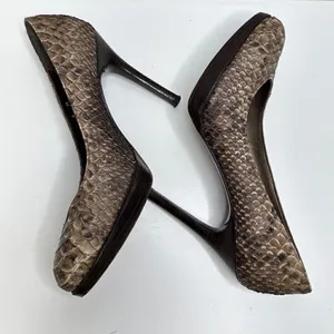 Stuart Weitzman for Scoop NYC Snakeskin Platform Pumps‎ Brown Python Heels 6M thumbnail 6