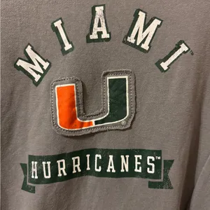 University of Miami Hurricanes Box Seat Clothing Co. Cowl Neck Hoodie, Medium thumbnail 2