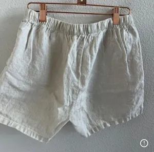 Unbranded Cream Neutral Linen Shorts Small thumbnail 2