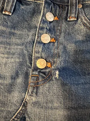 Madewell Blue Distressed Button-Front Denim Mini Skirt thumbnail 4