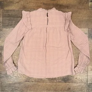 Universal Threads Dusty Rose Long Sleeve Peasant Ruffle Top thumbnail 9