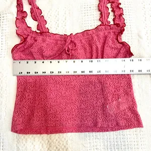 Urban Outfitters large Elsa lace ruffle front tie cami top TS 3668 thumbnail 4