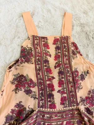 Free People Paradise Song Mini Dress Boho Floral Swing Dress Tunic Size XS thumbnail 5