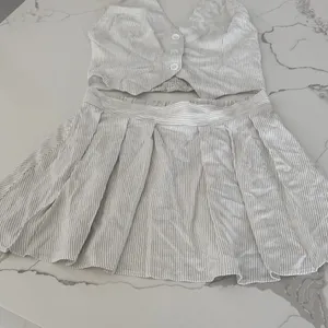 Better Be White Striped Halter Mini Dress thumbnail 3