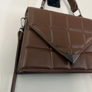 Fashion Rhombus brown‎ quilted crossbody shoulder bag thumbnail 6