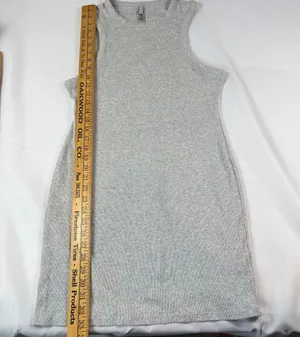 SKIMS Cotton Ribbed Heather Gray Tank Dress Women's Plus Size 3XL thumbnail 1