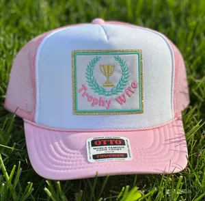 NEW Trophy wife SnapBack / trucker hat - pink and turquoise thumbnail 1