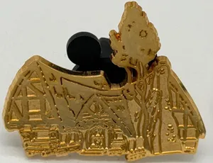 Walt Disney World 2002 The Seven Dwarfs Cottage Gold Cast Lanyard Series Pin thumbnail 1