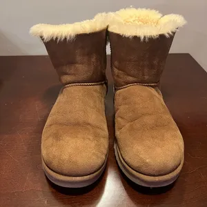 UGG Mini Brigette Bow Chestnut Boots SZ 8 thumbnail 2
