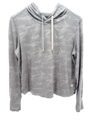 Vuori Halo Essential Hoodie Womens Grey Camo DreamKnit Pullover Sweatshirt M thumbnail 1