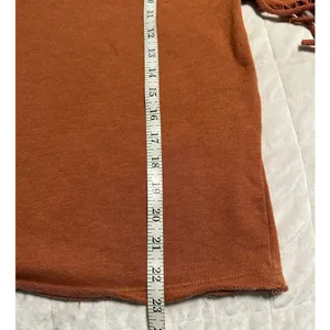 Wrangler Retro Western Fringe Top Women's Size Medium Rust Cowgirl Sweater thumbnail 5